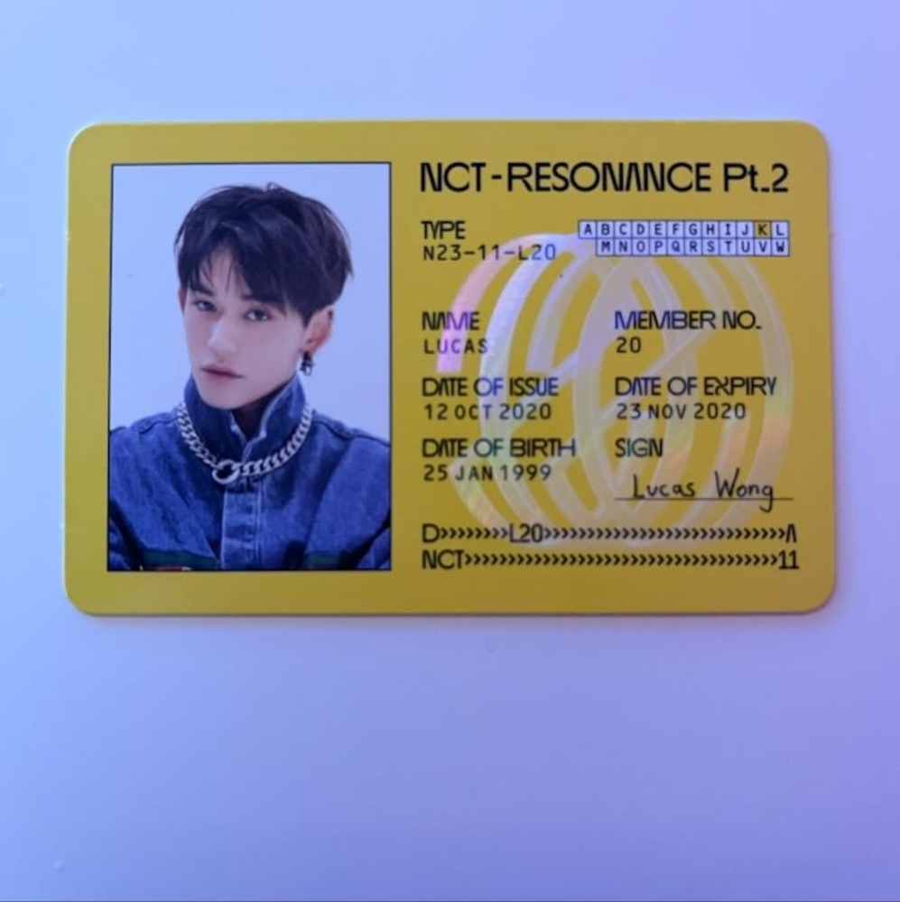 NCT Resonance Pt. 2 Lucas Wong Photocard
